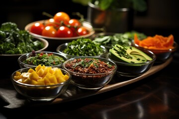 Vibrant Salad Station in Buffet Event., generative IA