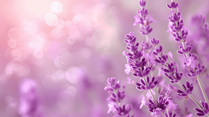 Soft lavender close up with blurred purple background