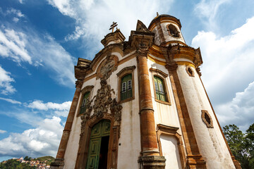 Facade of the church of Saint Francis of Assisi, Ouro Preto, Minas Gerais, Brazil, South America