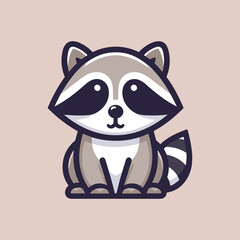 logo of an adorable raccoon