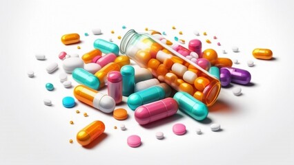 Set of colored oil capsules. illustration