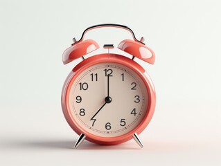 retro alarm clock bell on white background