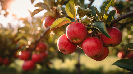 Obraz premium Fresh Apples on the Tree