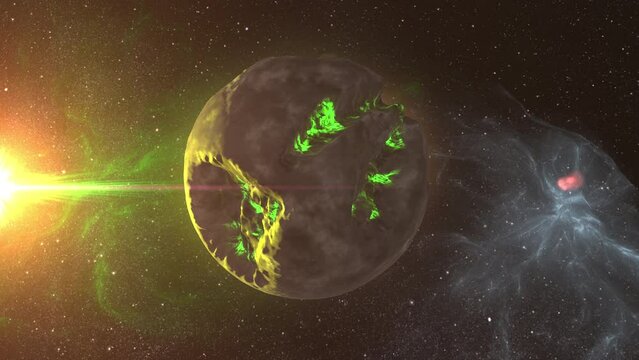 Dead Alien planet in deep space
3d rendering of dying planet, 4K, 2022
