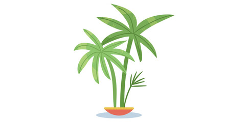 Fototapeta na wymiar Hand Drawn Palm Plant Icon, Growing Palm Concept Vector Illustration.