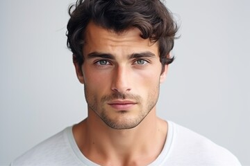 Obraz premium Portrait of young handsome man on white background