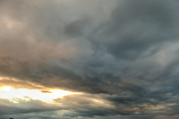Obraz premium dramatic sky at sunset in winter in Cyprus 1