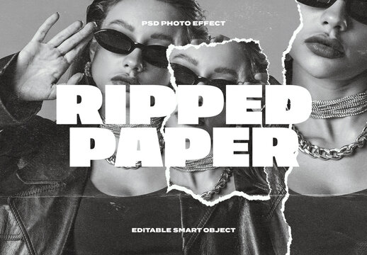 Vintage Ripped Paper Photo Effect