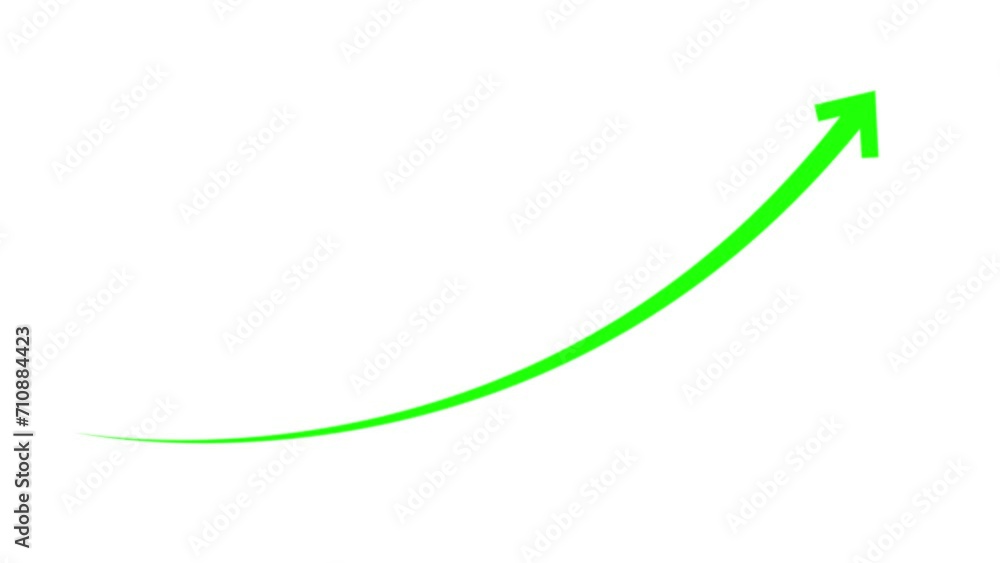 Poster cyan color arrow rising transparent channel arrow animation.