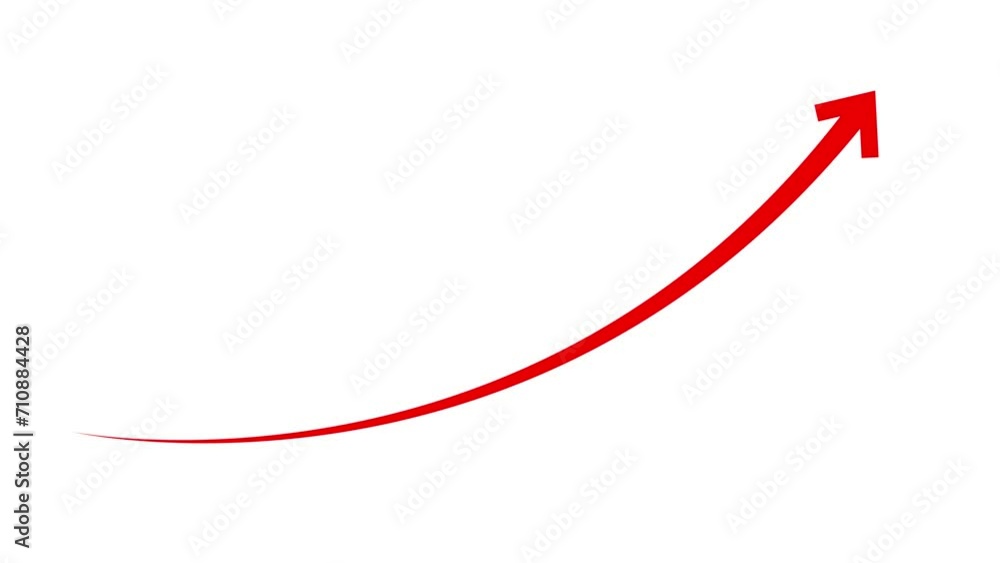 Poster cyan color arrow rising transparent channel arrow animation.