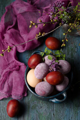 Still life with eggs and flowers