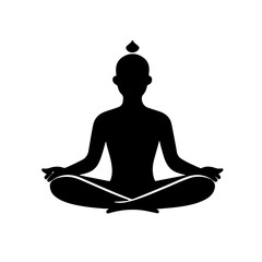 silhouette of a person meditating