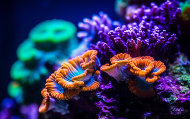 an orange and purple coral