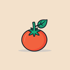 Tomato cartoon vector illustration icon logo design