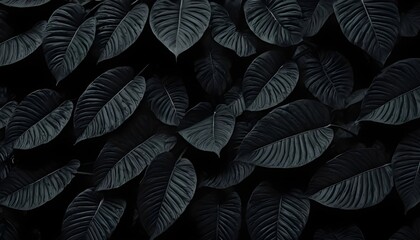 AI-Enhanced Abstract Black Leaves in a Tropical Tapestry