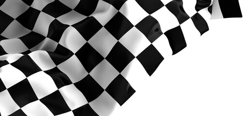Black and white checkered abstract background. Race background with space for text. Racing flag