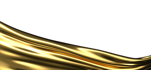 Regal Shimmer: Abstract 3D Gold Cloth Illustration for Majestic Visuals