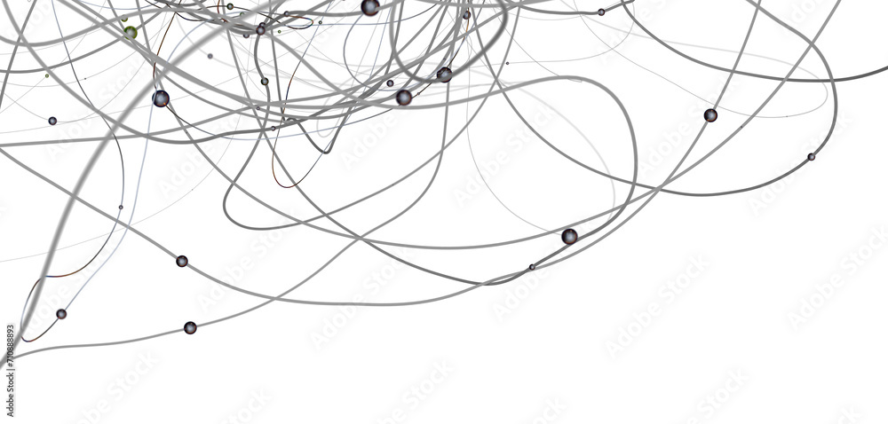 Poster Abstract plexus blue geometry background. Digital technology network connection concept. 3D rendered illustration