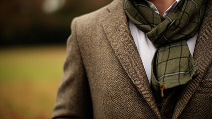 Menswear autumn winter clothing and tweed accessory collection in the English countryside, man fashion style, classic gentleman look