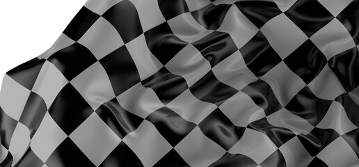 Fototapeta premium Black and white checkered abstract background. Race background with space for text. Racing flag