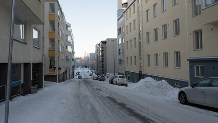 Obraz premium snow covered street