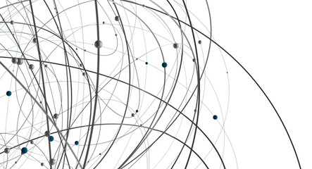 Abstract plexus blue geometry background. Digital technology network connection concept. 3D rendered illustration