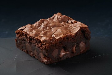 Luscious chocolate brownie with rich, mouth-watering texture, ideal for enhancing design projects. Generative AI