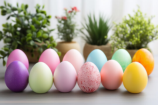 Bright colorful easter eggs,easter background with space for text