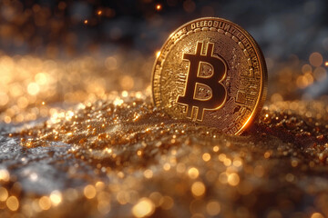 Luxury gold Bitcoin  image background
