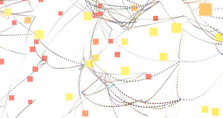 Digital cyberspace with particles and Digital data network connections concept.