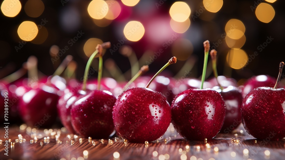 Poster dreamy bokeh background with contrasting cherry colors for an enchanting narrative effect