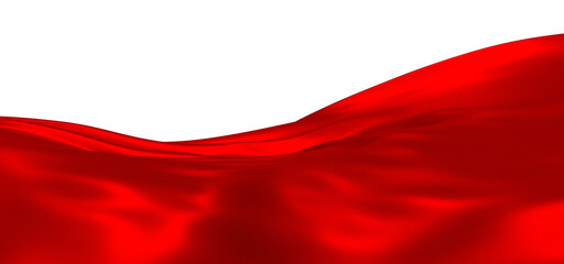 Obraz premium 3d render of abstract red cloth falling.