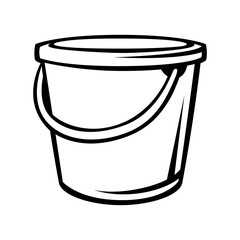 Illustration of bucket. Housekeeping cleaning item for service and advertising.