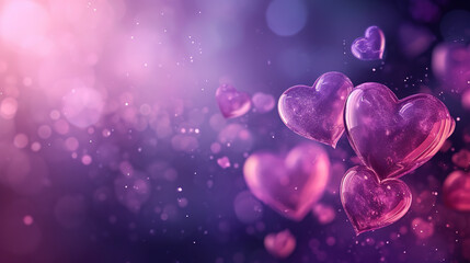 Valentines day background with transparent hearts.	
