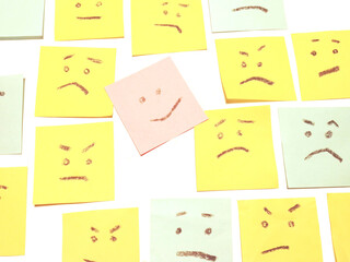 Notes togetherness concept: Be happy