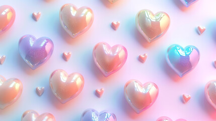 Valentines day background with transparent hearts.	

