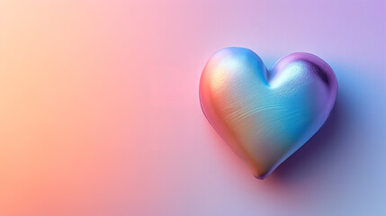 Colorful heart on gradient background. Love and Valentine's day concept.