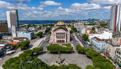 Naklejka premium Largo de São Sebastião e Teatro Amazonas.