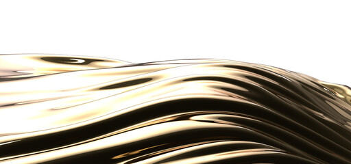 Elegant Reflections: Abstract 3D Gold Cloth Illustration for Reflective Designs