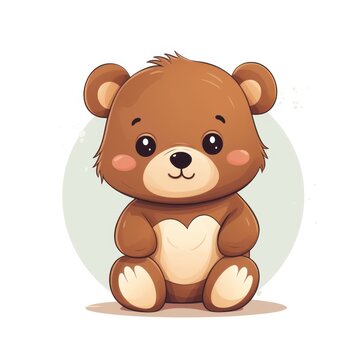 A cartoon illustration of a brown bear sitting down.