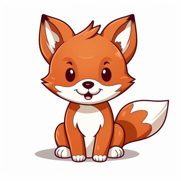 A cartoon illustration of a cute fox sitting down.