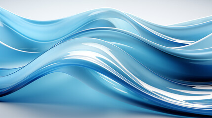Fototapeta premium Blue abstract waves. Wallpaper, illustration, background.