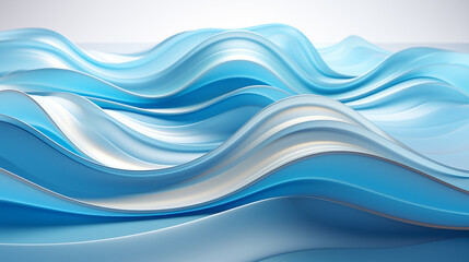 Fototapeta premium Blue abstract waves. Wallpaper, illustration, background.