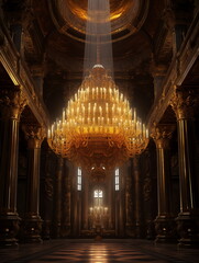 Obraz premium antique chandelier in the temple