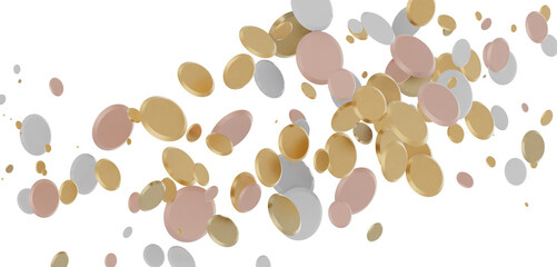 gold  Burst: Astonishing 3D Illustration of Bursting gold Confetti