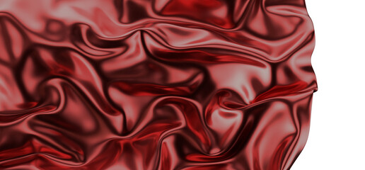 Smooth and shiny red cloth 3D