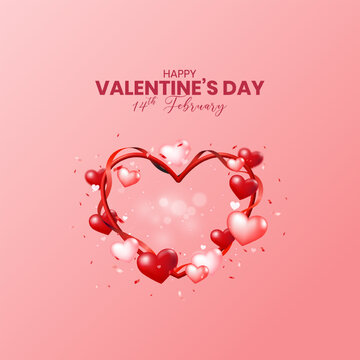 Happy Valentine's day. Happy valentine's day Creative ads for social media. Valentine's creative Design.