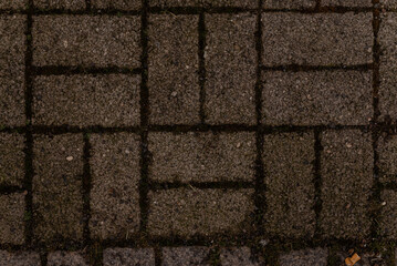 The texture of the paved tile on the bottom of the street, Cement brick squared stone floor background