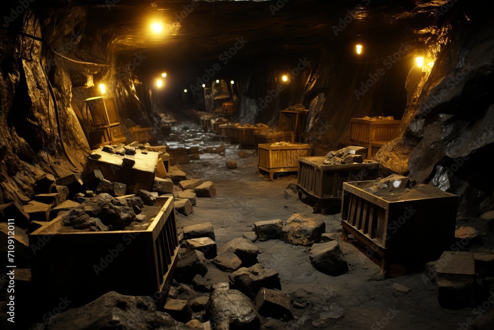 Poster Working environment of a mine, whether for coal or uranium - Posters