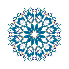 Evil eye beads follow each other's mandala patterns, suitable for tea coasters, porcelain prints, and textiles.